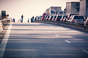 cars in bumper to bumper traffic on highway