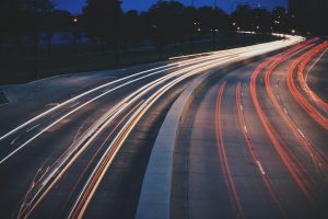 cars on a highway curve